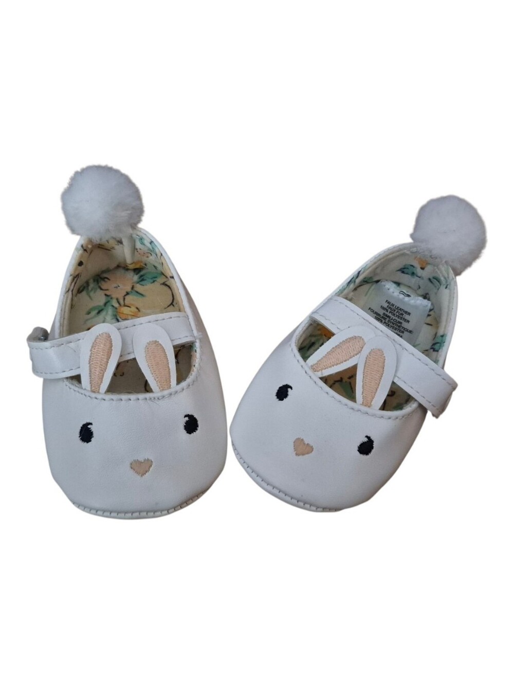 White Bunny Mary Jane Baby Shoes